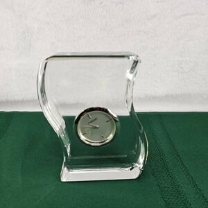Marquis Crystal Desk Clock Modern Wave Home‎ Office Decor (just need battery)